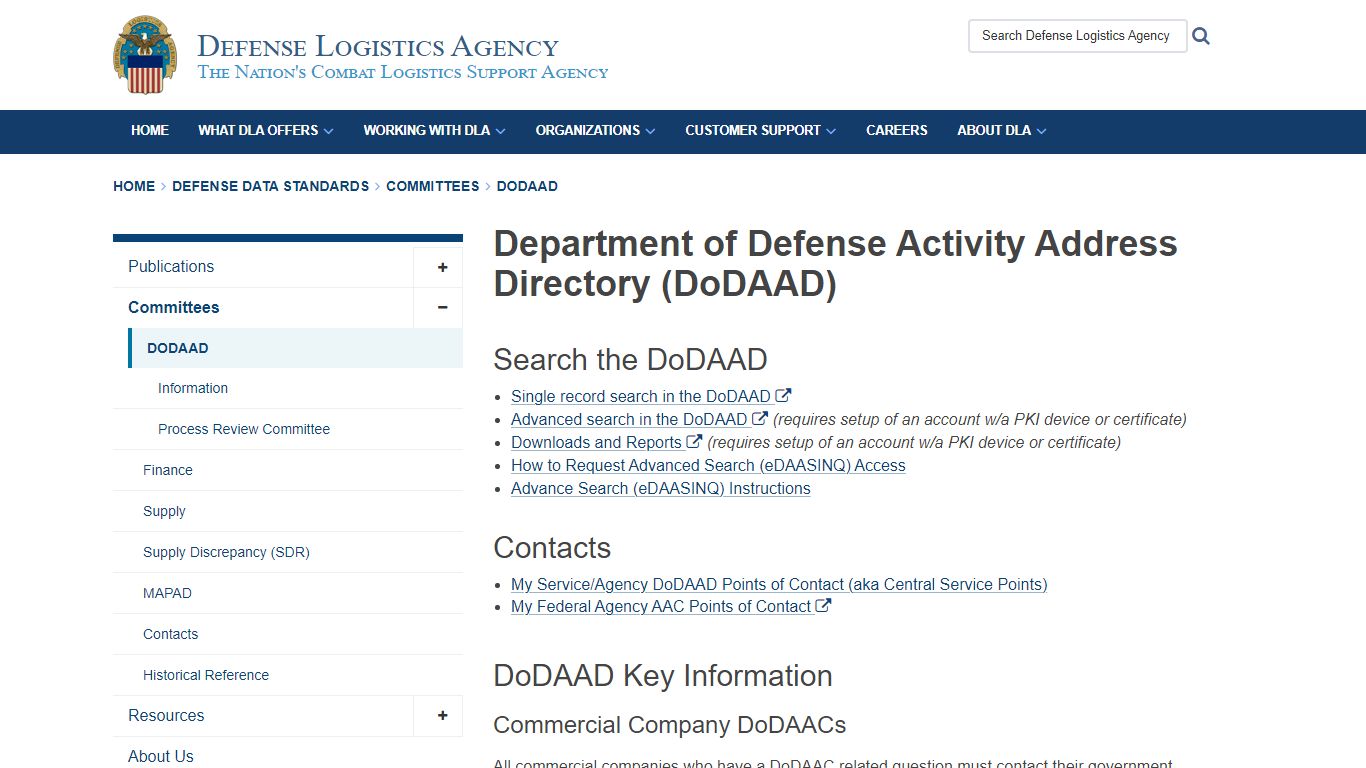 Defense Activity Address Directory - Defense Logistics Agency